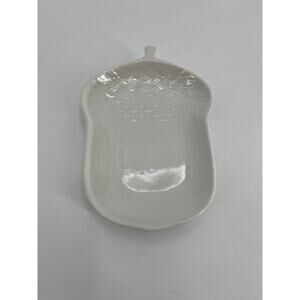 Ikea Acorn Shape Dish Tray White Ceramic 7.25" x 5" 004.033.65